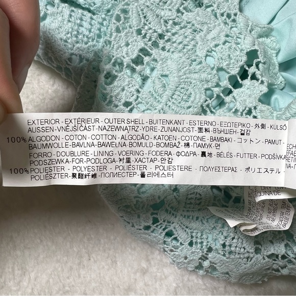 Zara Light Blue Lace Bodycon Mini Dress Small - Picture 11 of 14